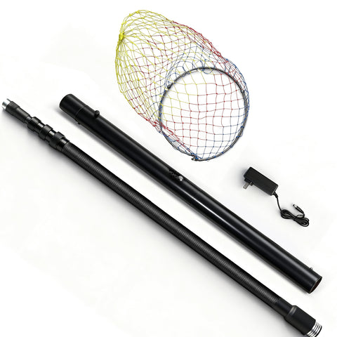 Battery Powered Carbon Fiber Landing Net with Extendable Handle