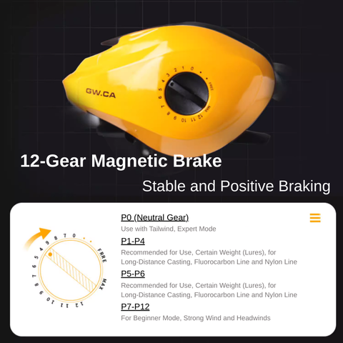 Baitcasting Reel: Master Every Cast with 12TH GEAR Magnetic Braking