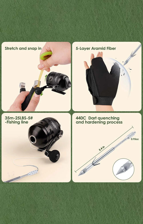 Stainless Steel Slingshot Set for Outdoor Fishing and Target Practice